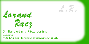 lorand racz business card
