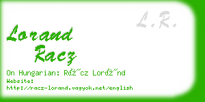 lorand racz business card